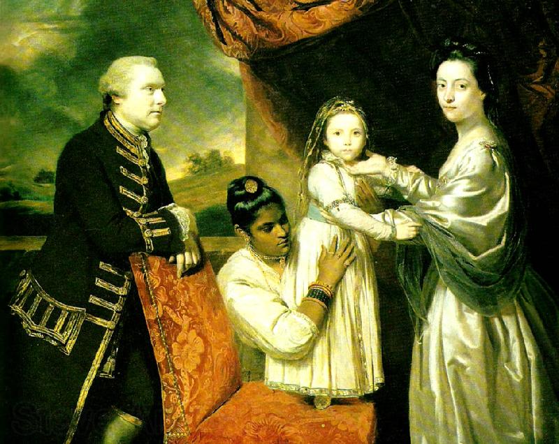 Sir Joshua Reynolds george clive with his family and an indian maidservant Norge oil painting art